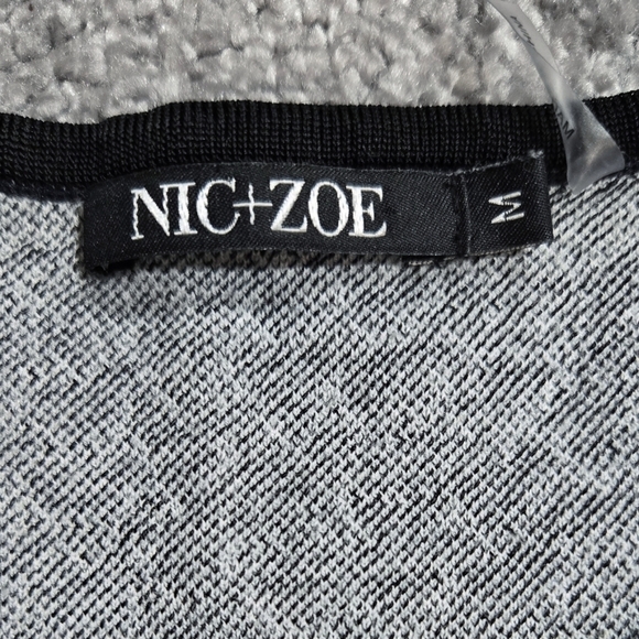 Nic+Zoe Gray Black Ombre Abstract Chevron Sweater Art to Wear Artsy Unique - Picture 7 of 8